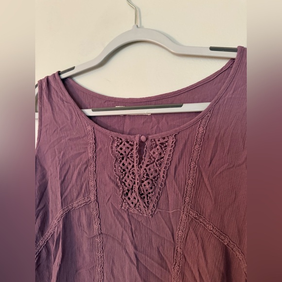 Purple Open Shoulder Blouse - Picture 4 of 6